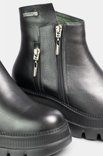 BOTINES PARA MUJER ZOE CUERO NEGRO