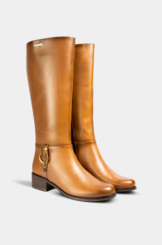 BOTAS PARA MUJER ZAIRA CUERO MIEL