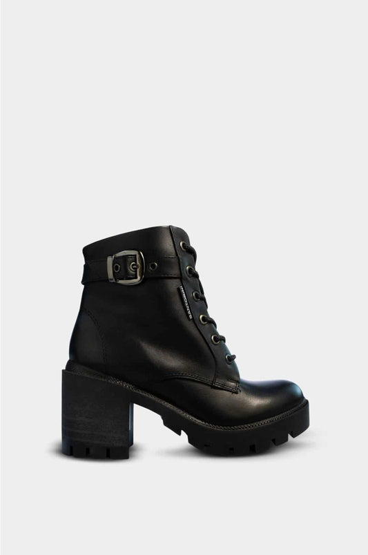 BOTINES PARA MUJER STAR CUERO NEGRO