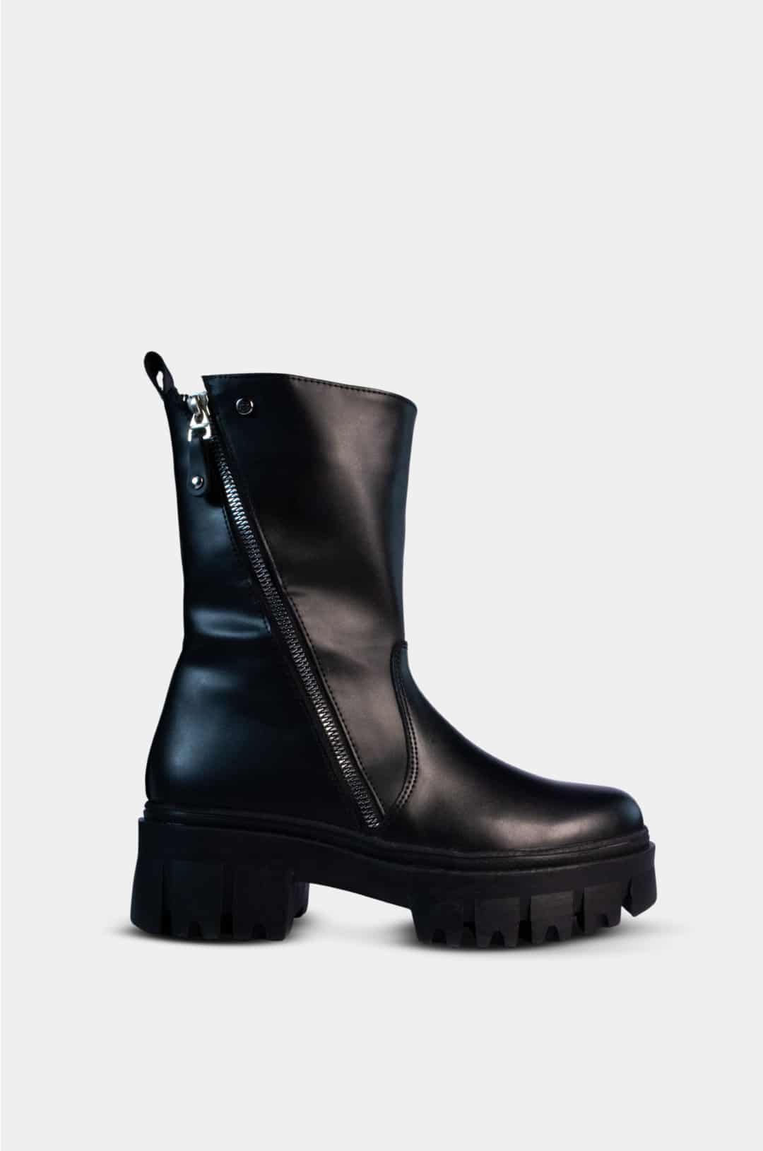 BOTINES PARA MUJER CARMESI NEGRO