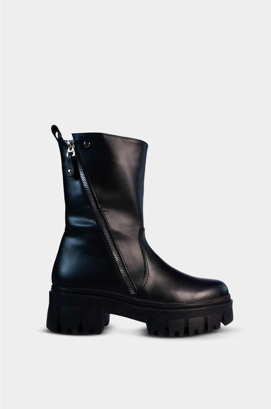 BOTINES PARA MUJER CARMESI NEGRO