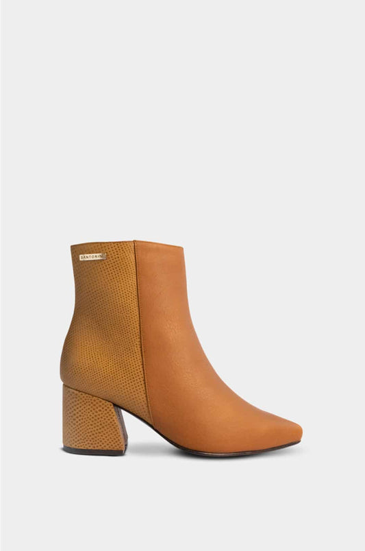 BOTINES PARA MUJER BRUNA CUERO MIEL