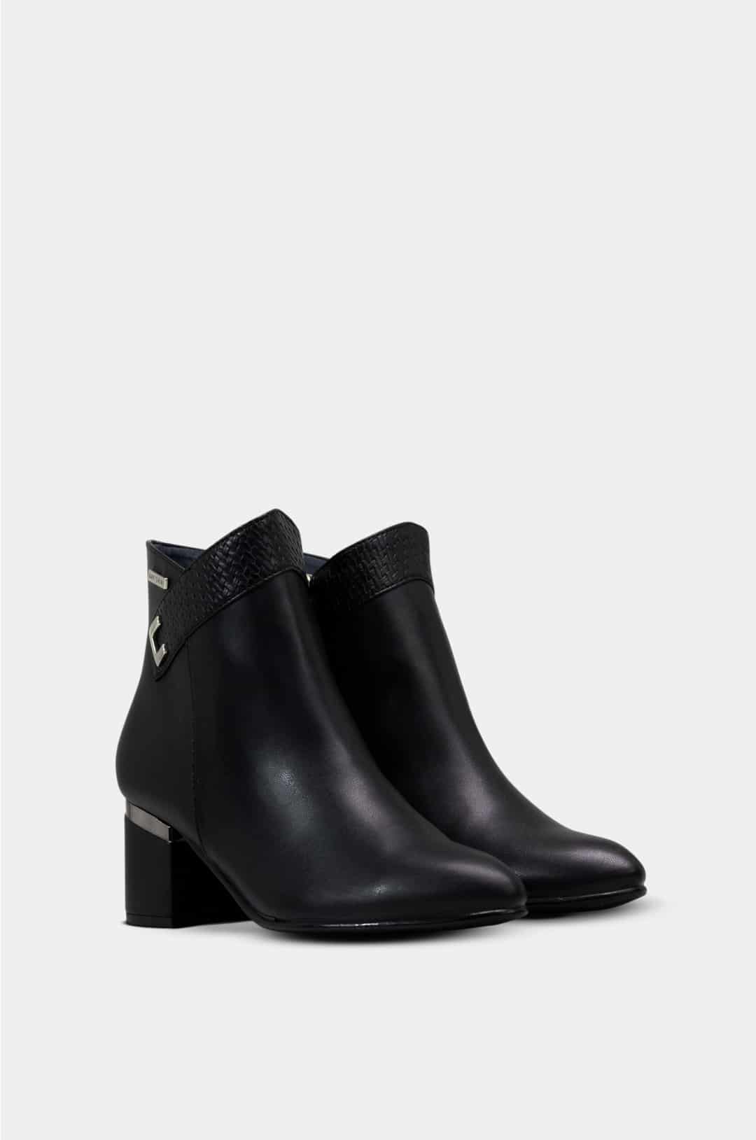 BOTINES PARA MUJER SEDA NEGRO