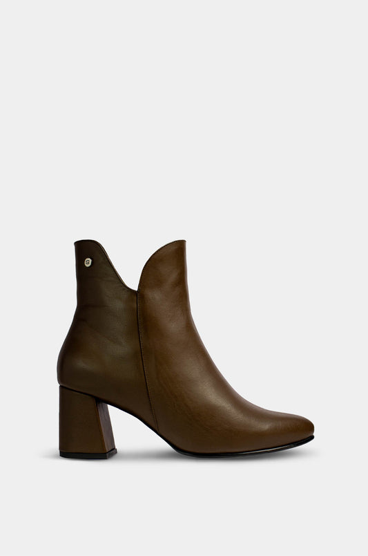 BOTINES PARA MUJER ALESSIA CUERO CAFE