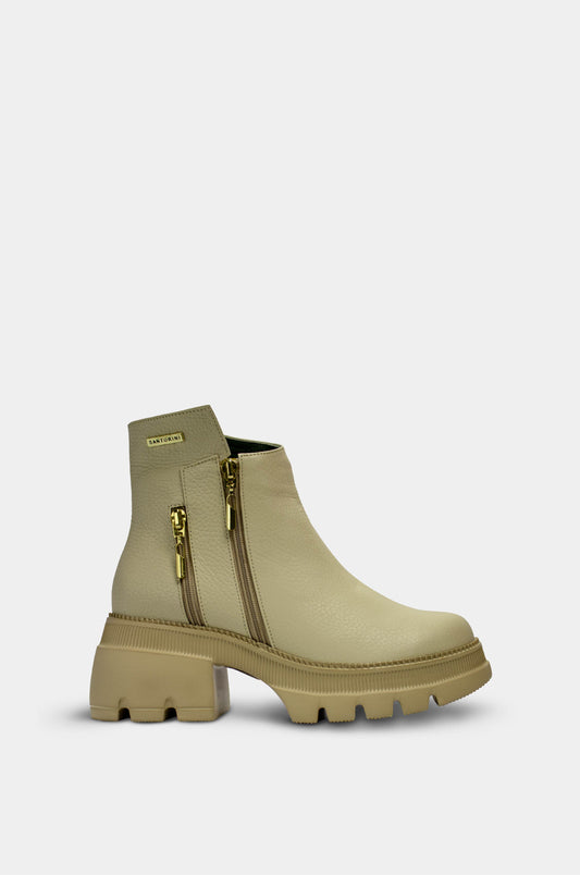 BOTINES PARA MUJER ZOE CUERO BEIGE