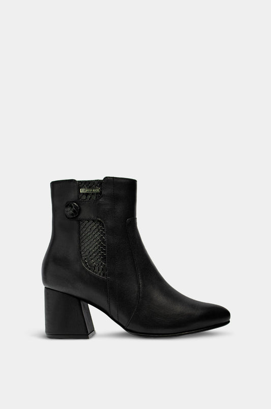 BOTINES PARA MUJER JULIETA CUERO NEGRO