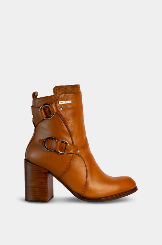 BOTINES PARA MUJER RENSA CUERO MIEL