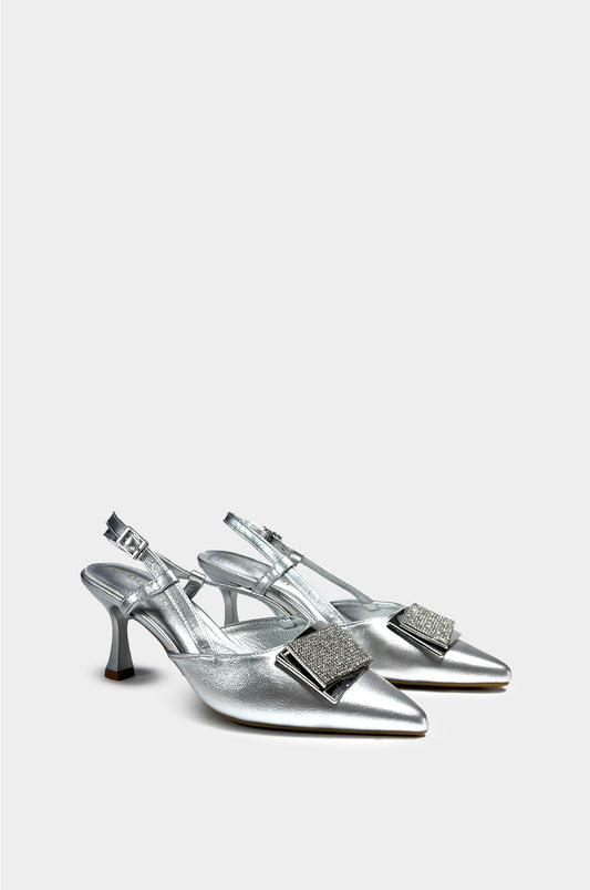 TACONES PARA MUJER SIRA PLATA