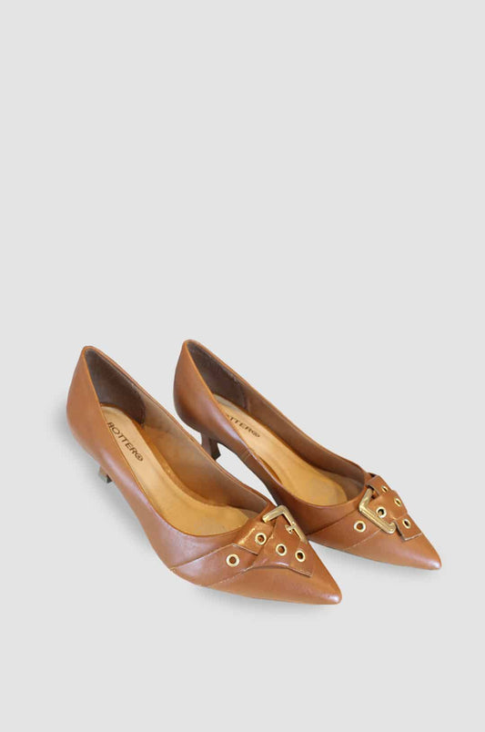 TACONES PARA MUJER GISELA CUERO CANELA