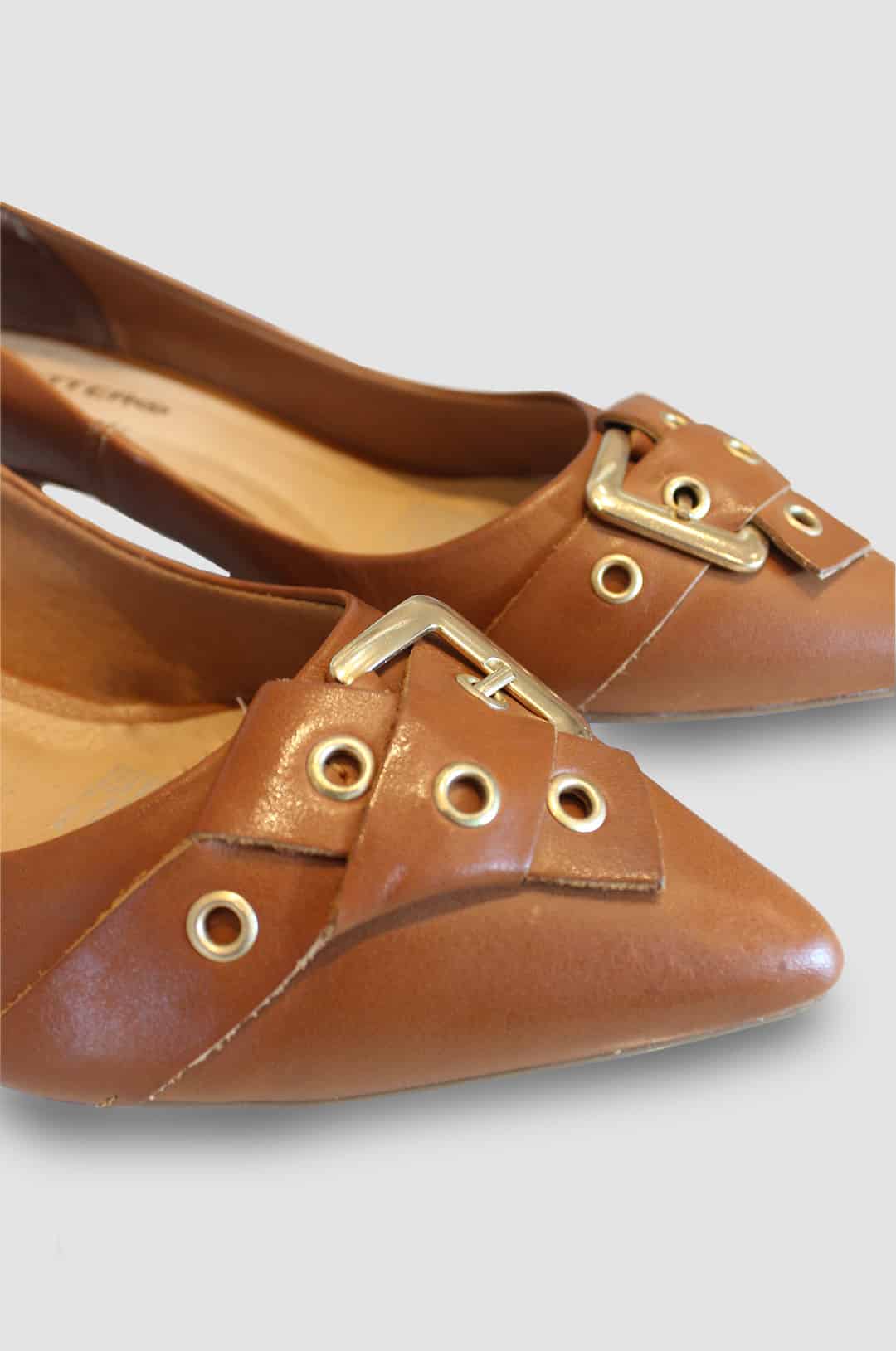 TACONES PARA MUJER GISELA CUERO CANELA