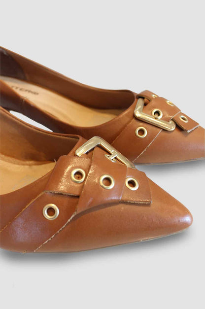 TACONES PARA MUJER GISELA CUERO CANELA