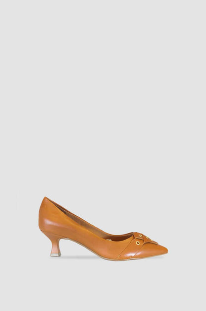 TACONES PARA MUJER GISELA CUERO CANELA
