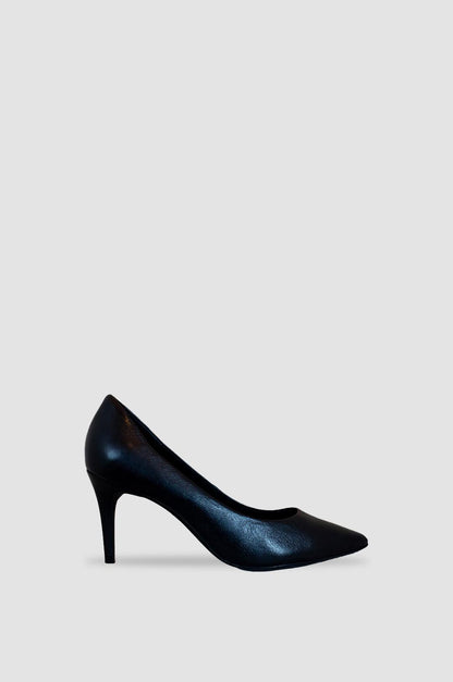 TACONES PARA MUJER OLIVA CUERO NEGRO