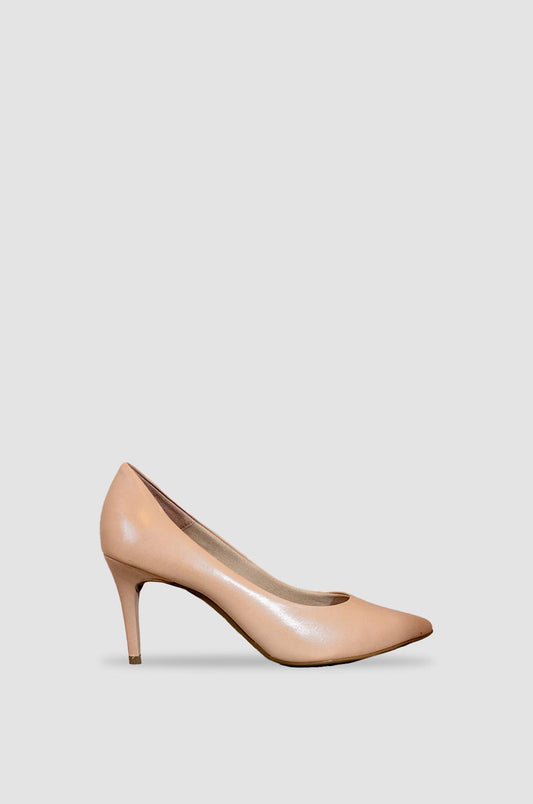 TACONES PARA MUJER OLIVA CUERO NUDE