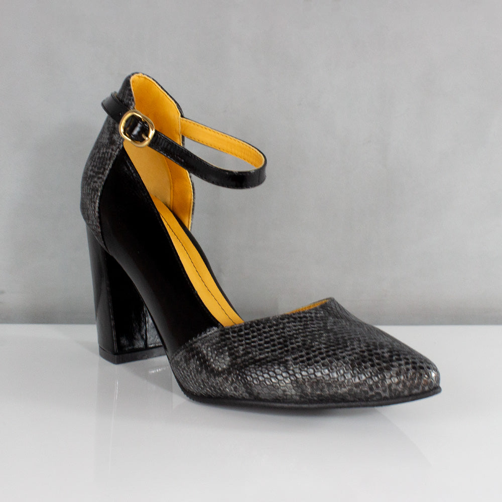 TACONES PARA MUJER SARIA CUERO NEGRO