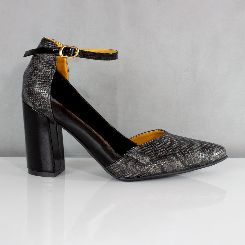 TACONES PARA MUJER SARIA CUERO NEGRO