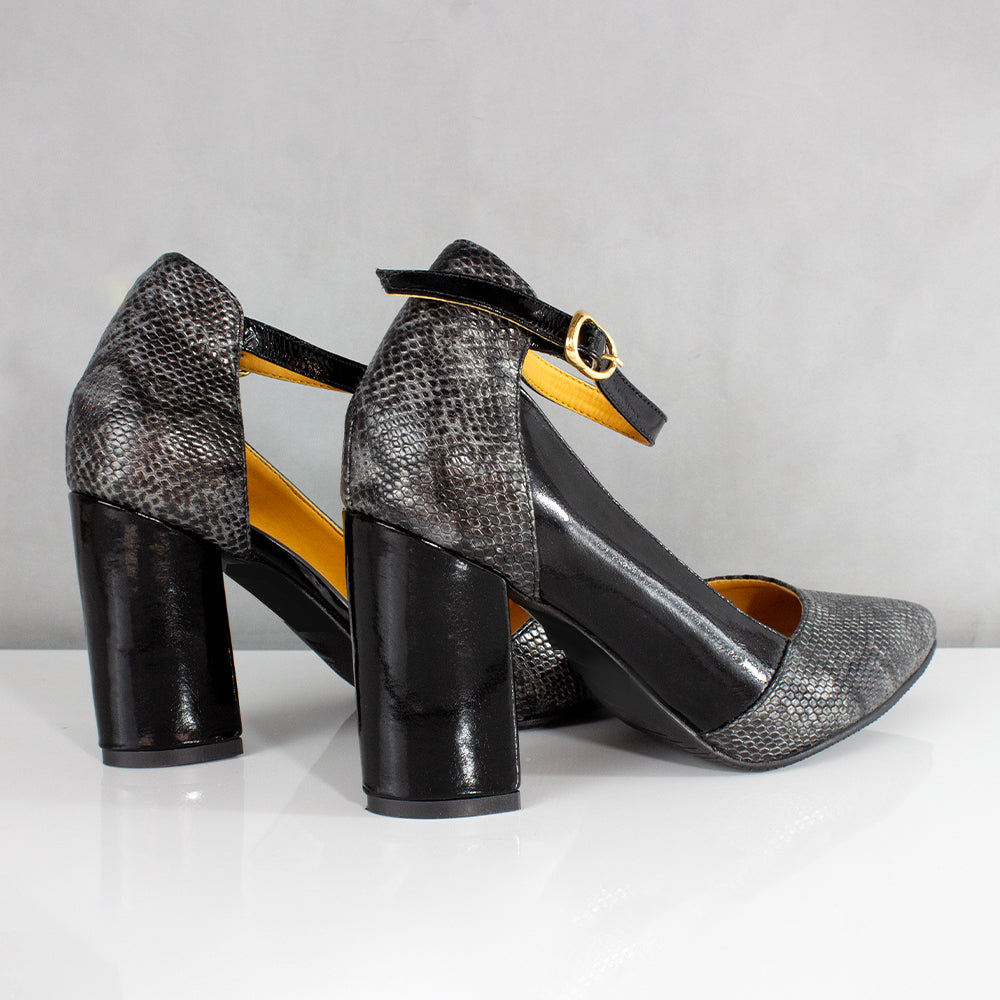 TACONES PARA MUJER SARIA CUERO NEGRO