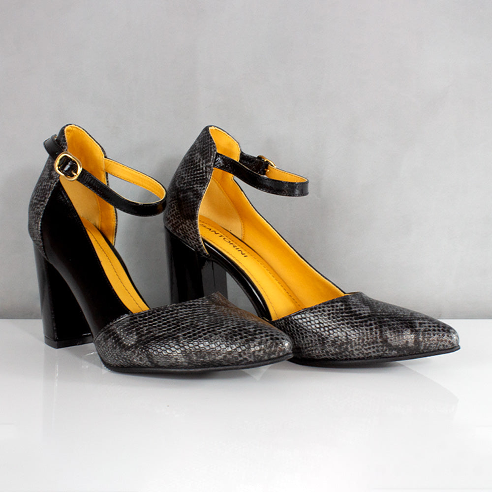 TACONES PARA MUJER SARIA CUERO NEGRO