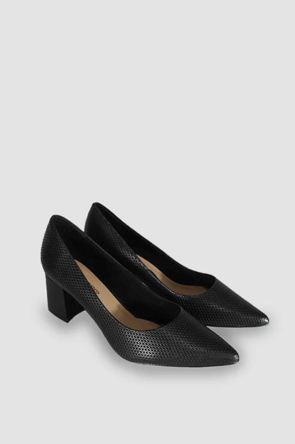 TACONES PARA MUJER LUJAN CUERO NEGRO