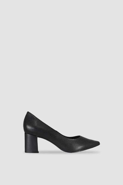 TACONES PARA MUJER LUJAN CUERO NEGRO
