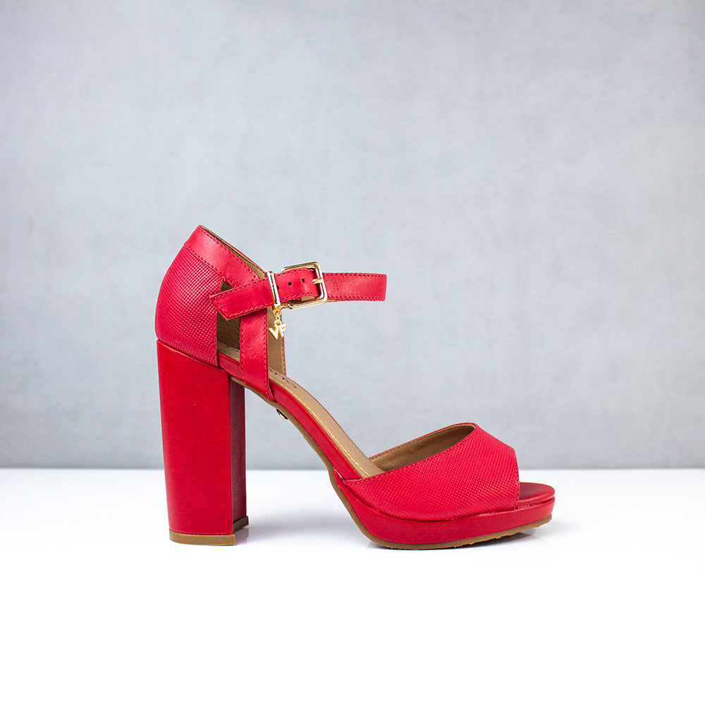 SANDALIAS PARA MUJER GISELE5 CUERO ROJO