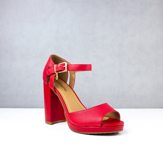SANDALIAS PARA MUJER GISELE5 CUERO ROJO