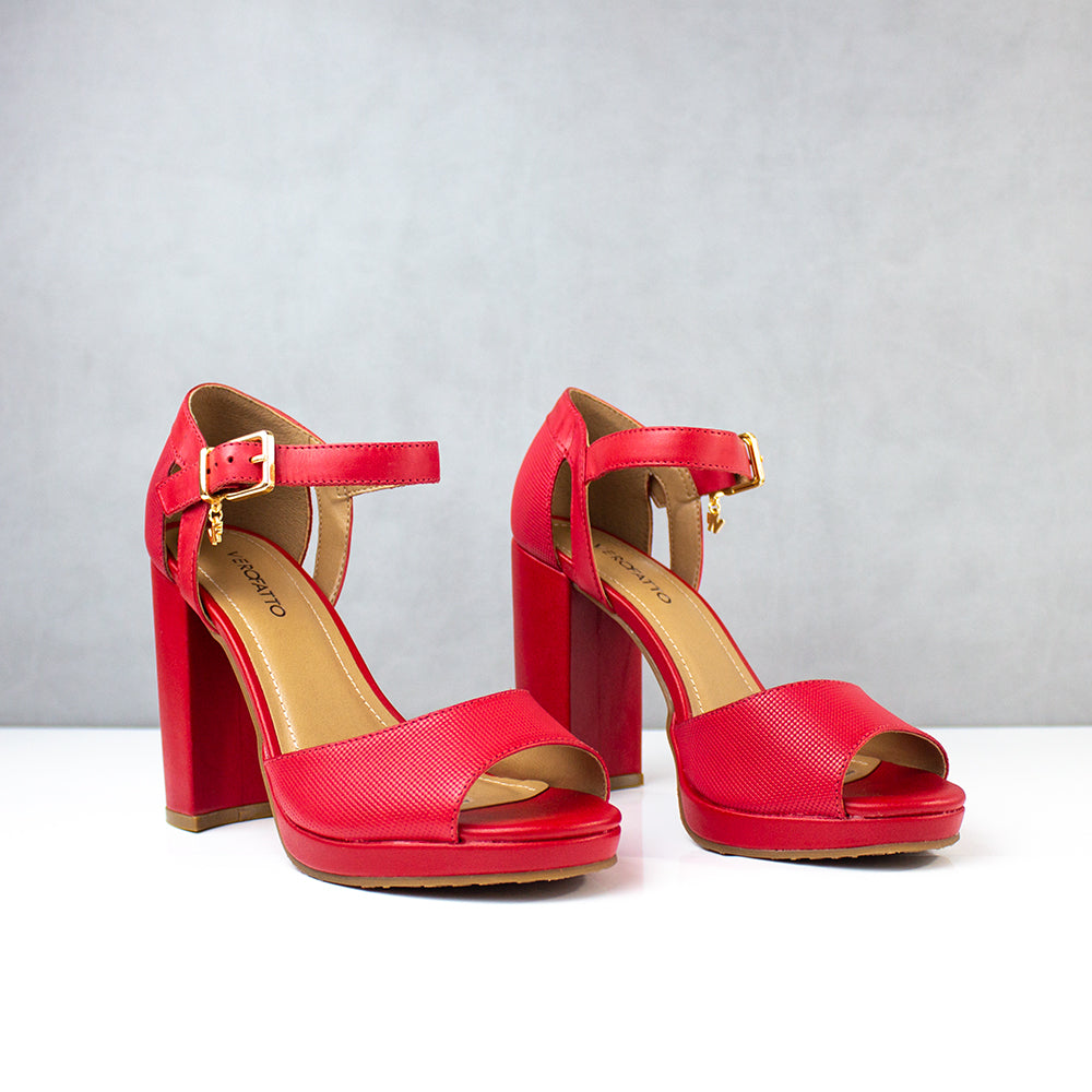 SANDALIAS PARA MUJER GISELE5 CUERO ROJO