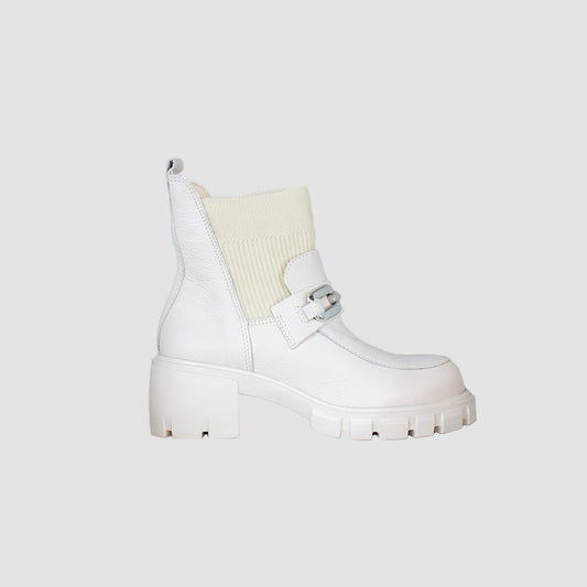 BOTINES PARA MUJER EMILIA CUERO BLANCO