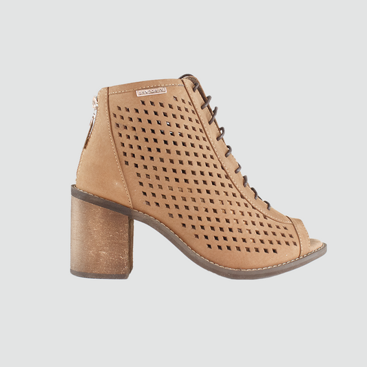 BOTINES PARA MUJER DAVEIVA CUERO TAUPE