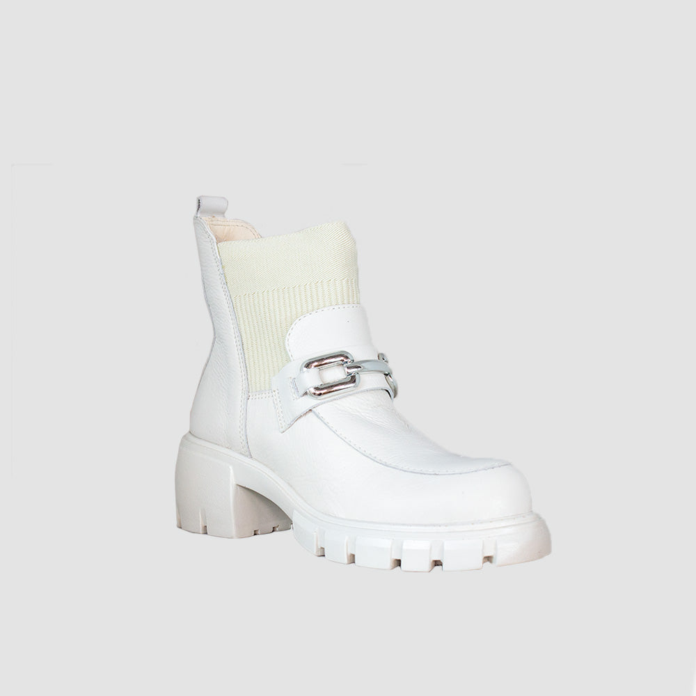 BOTINES PARA MUJER EMILIA CUERO BLANCO
