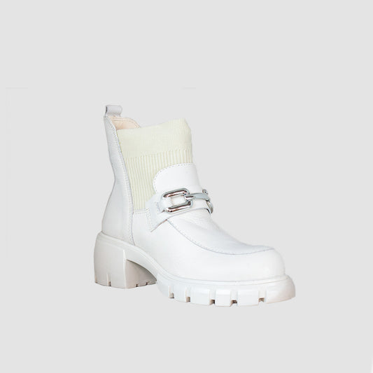 BOTINES PARA MUJER EMILIA CUERO BLANCO