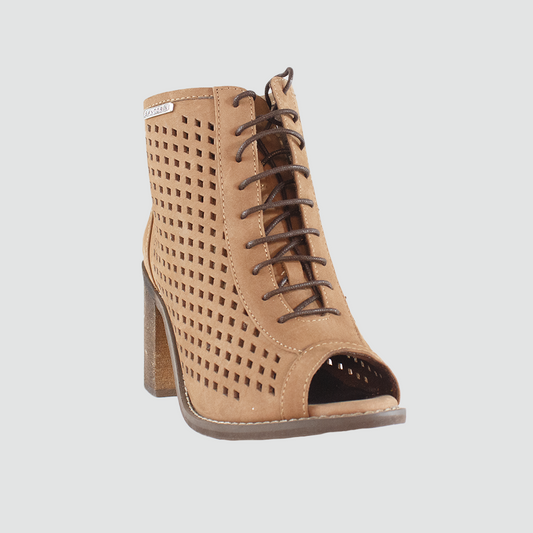 BOTINES PARA MUJER DAVEIVA CUERO TAUPE