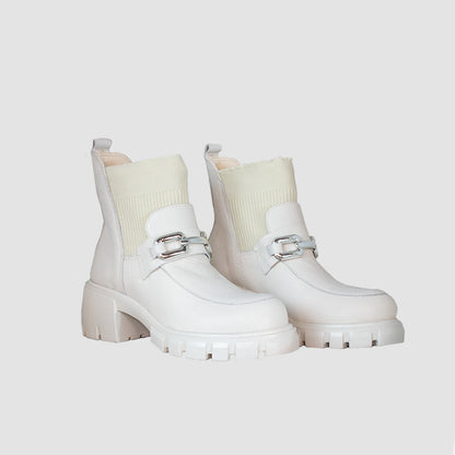 BOTINES PARA MUJER EMILIA CUERO BLANCO