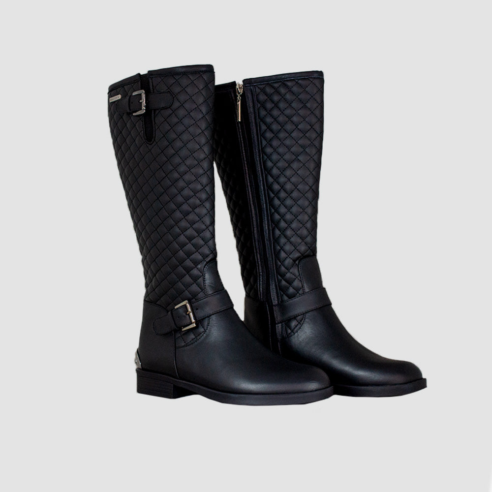 BOTAS PARA MUJER LANE CUERO NEGRO