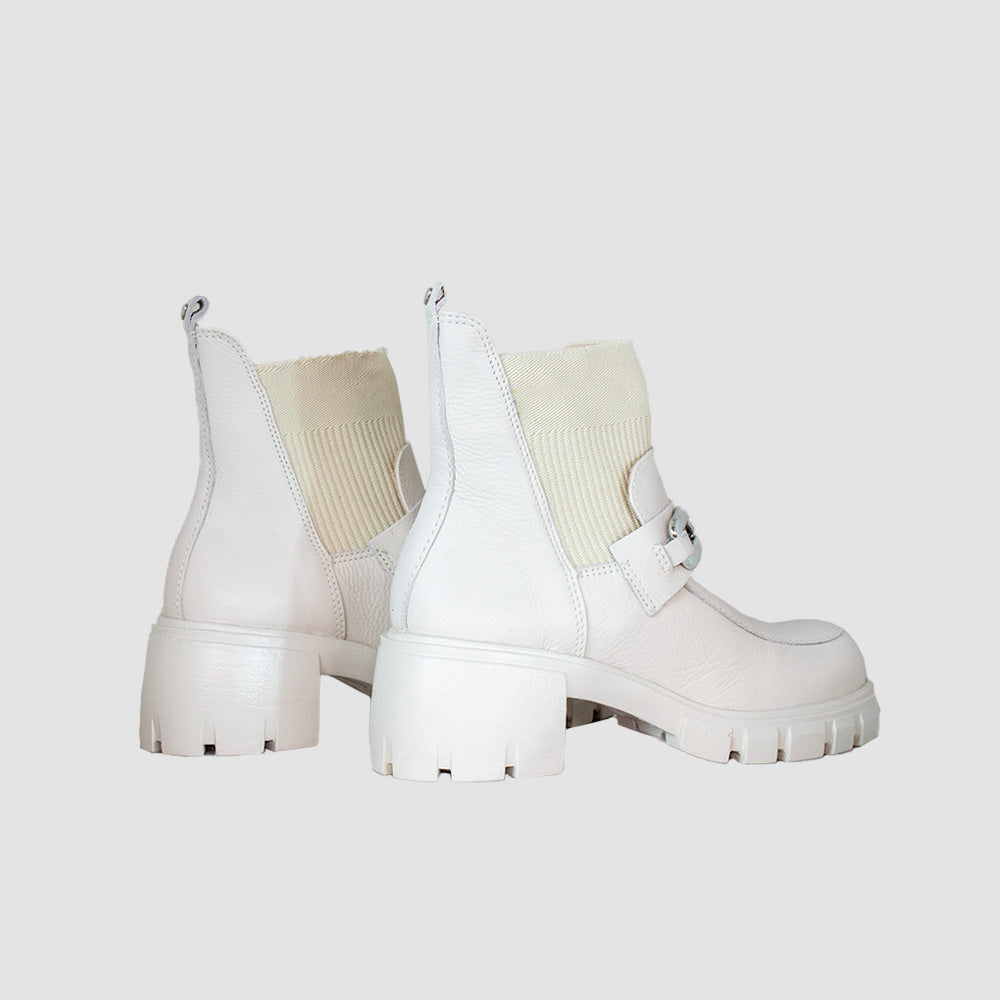 BOTINES PARA MUJER EMILIA CUERO BLANCO