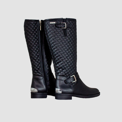 BOTAS PARA MUJER LANE CUERO NEGRO