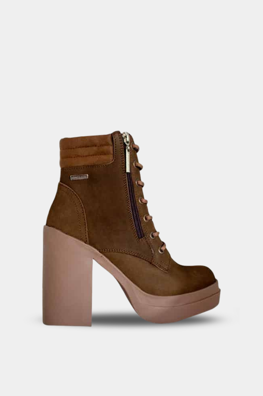 BOTINES PARA MUJER DENIS CUERO MIEL