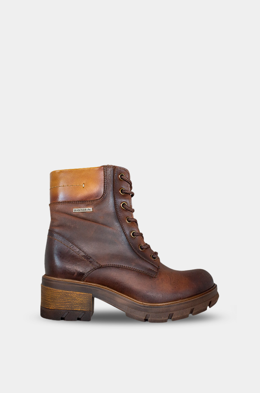 BOTINES PARA MUJER SEBANA CUERO CAFE