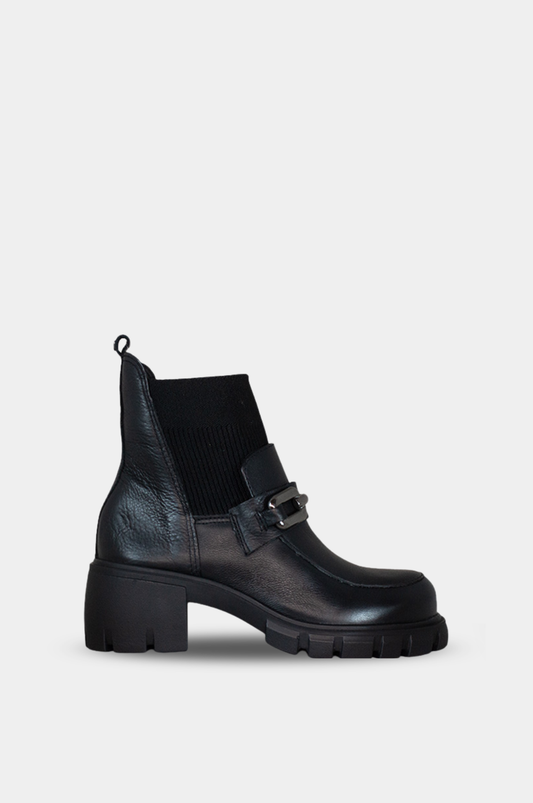 BOTINES PARA MUJER EMILIA CUERO NEGRO