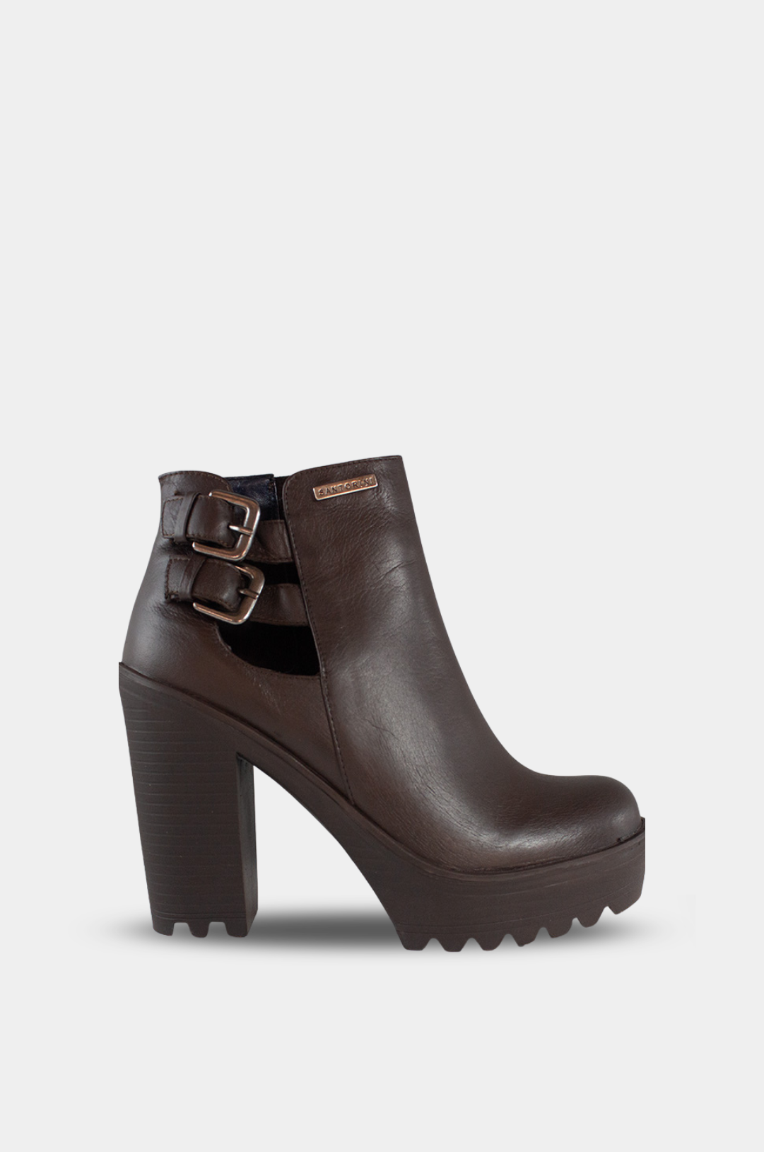BOTINES PARA MUJER BADA CUERO CAFE