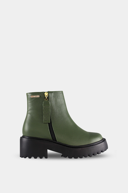 BOTINES PARA MUJER TANIA CUERO VERDE