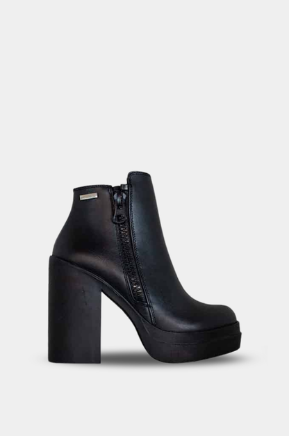 BOTINES PARA MUJER ONIO CUERO NEGRO