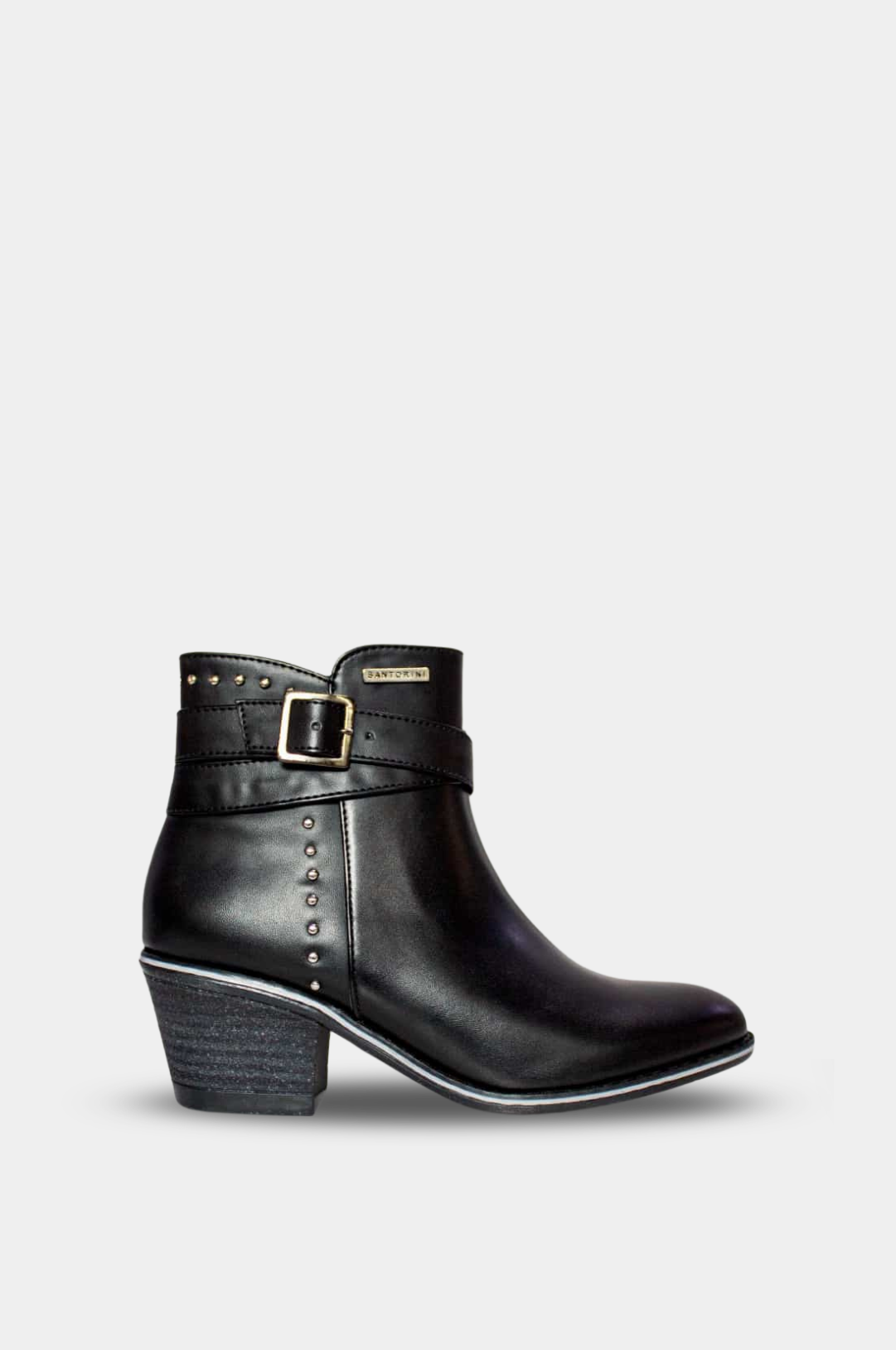 BOTINES PARA MUJER BRILLO NEGRO