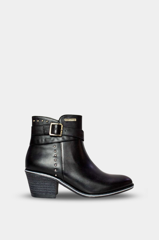 BOTINES PARA MUJER BRILLO NEGRO