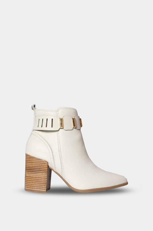 BOTINES PARA MUJER ALANA CUERO BEIGE