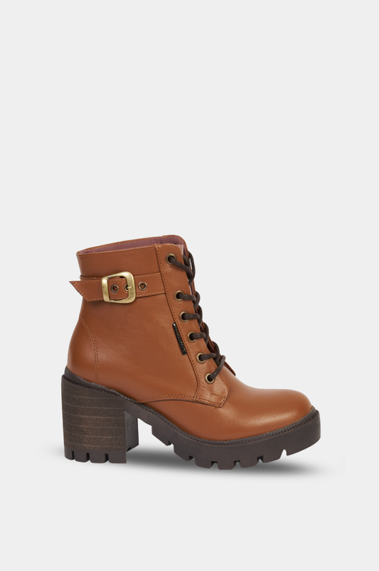BOTINES PARA MUJER STAR CUERO MIEL