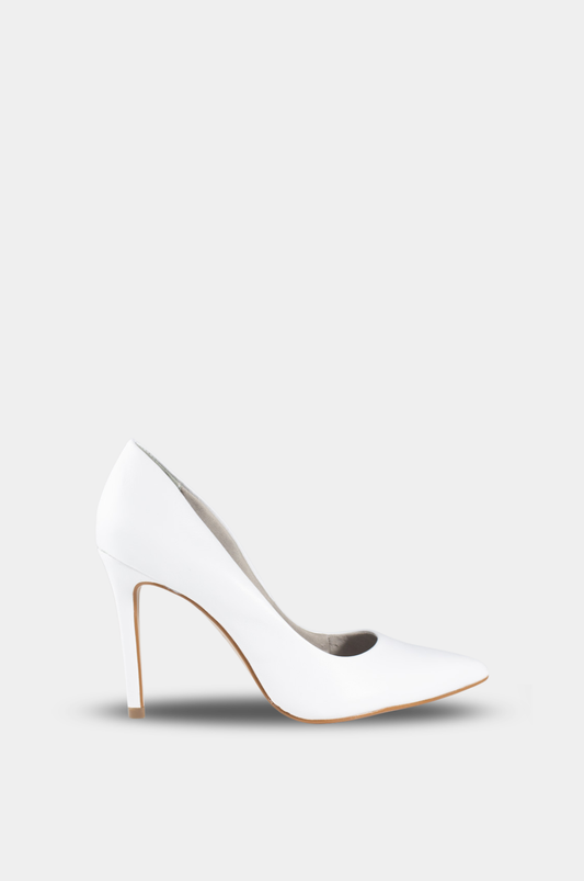 TACONES PARA MUJER NICOLE CUERO BLANCO