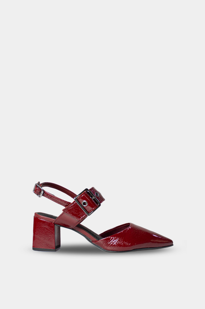 TACONES PARA MUJER REBECA CUERO VINOTINTO