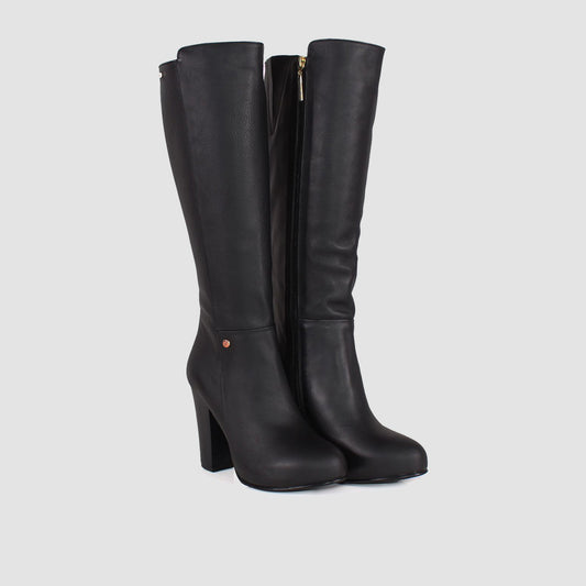 BOTAS PARA MUJER TAI CUERO NEGRO